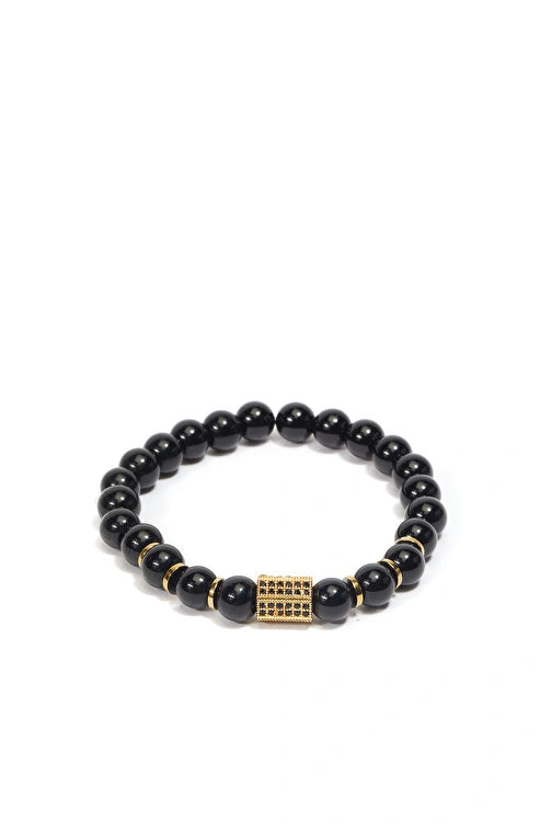 MEN'S Black Beaded Bracelet