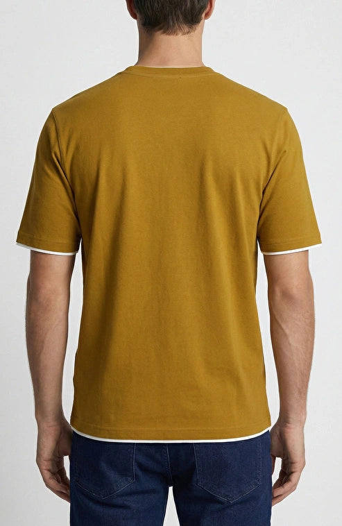 MEN'S N-Green Olive Green Pocketed Piqué T-shirt