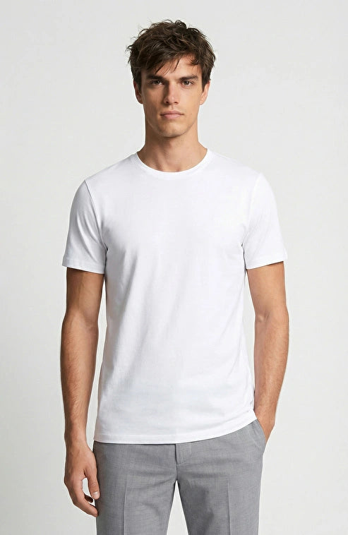 MEN'S White Basic T-shirt