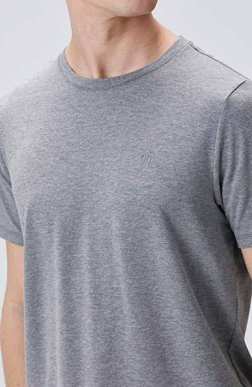MEN'S Grey Melange Basic T-shirt