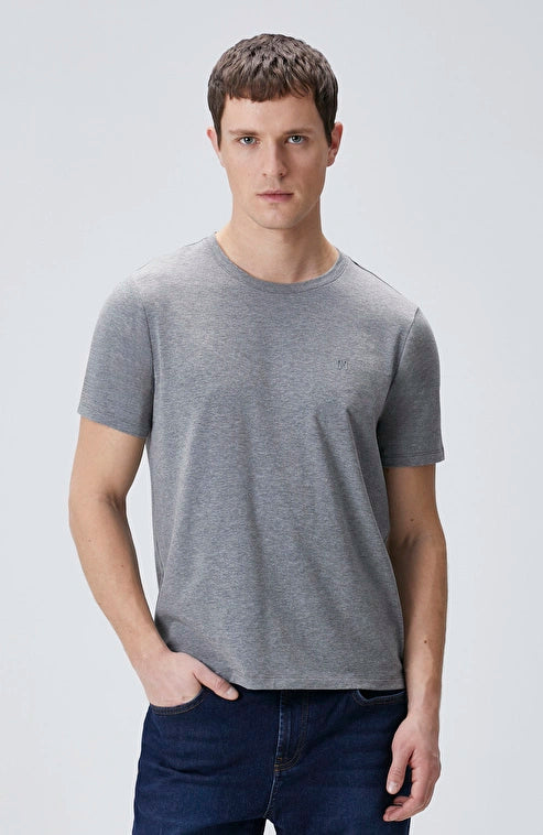MEN'S Grey Melange Basic T-shirt