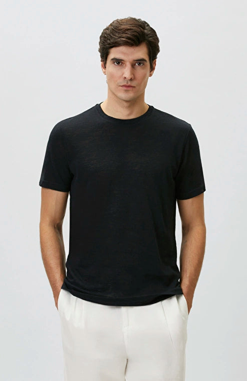 MEN'S N-Green Navy Blue Basic T-shirt