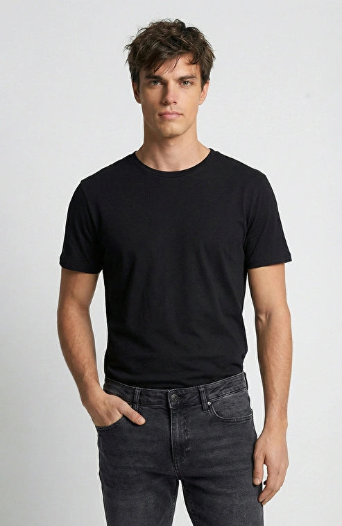 MEN'S Black Basic Piqué T-shirt