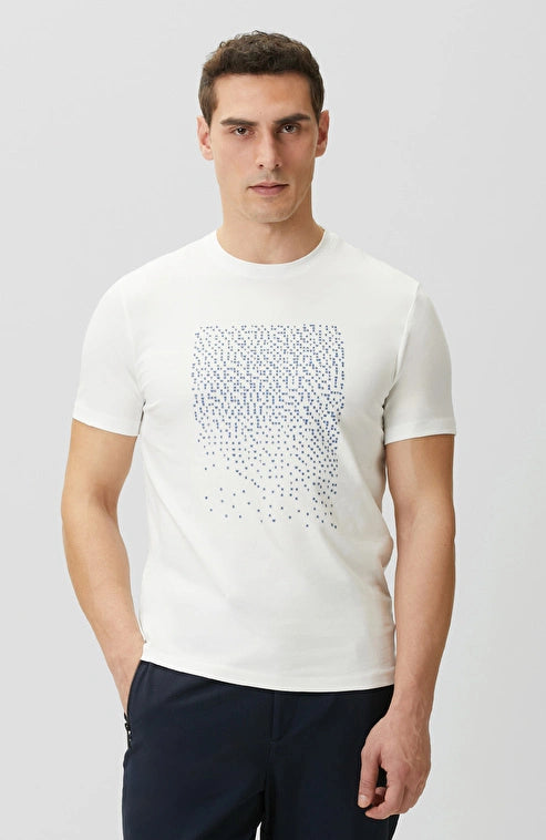 MEN'S N-Tech White Network Mini Letter Print T-shirt