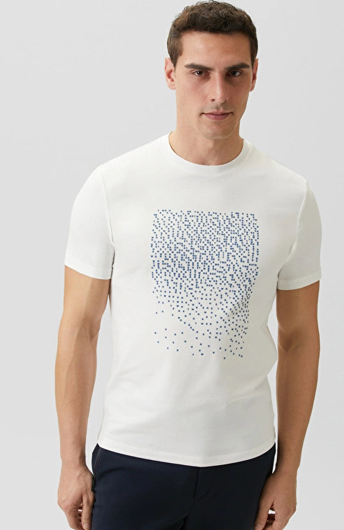 MEN'S N-Tech White Network Mini Letter Print T-shirt
