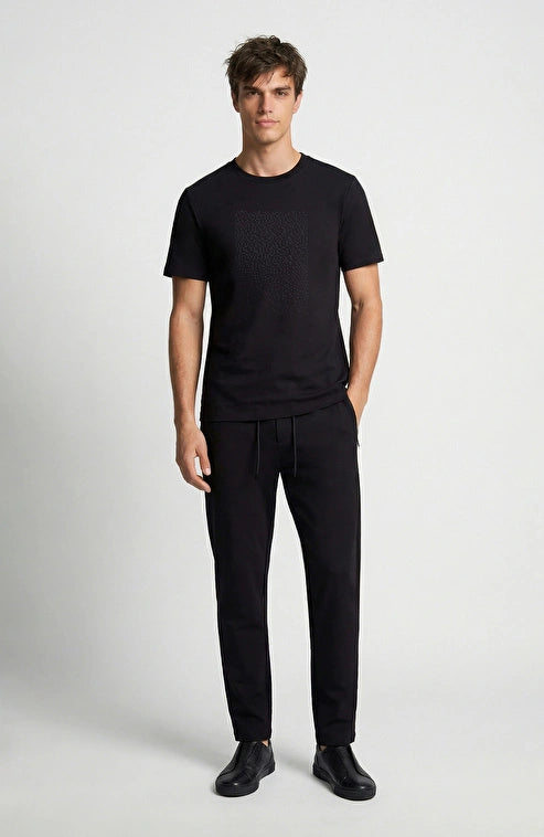 MEN'S N-Tech Black Mini Letter Print T-shirt