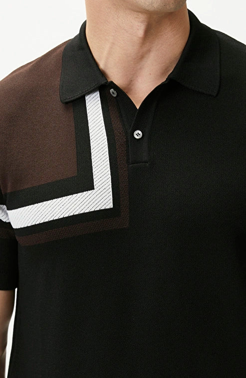 MEN'S Black Block Pattern Knit Sweater