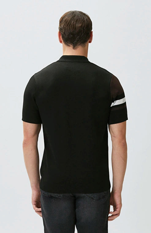 MEN'S Black Block Pattern Knit Sweater