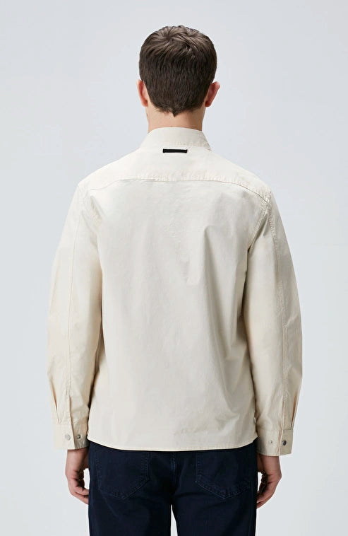 MEN'S N-Green Beige Paper Touch Outer Shirt