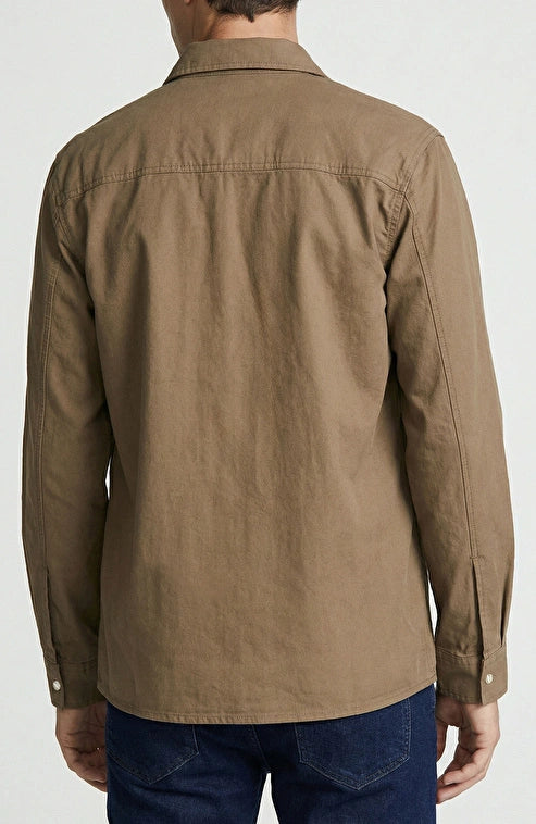 MEN'S N-Green Khaki Paper Touch Shirt