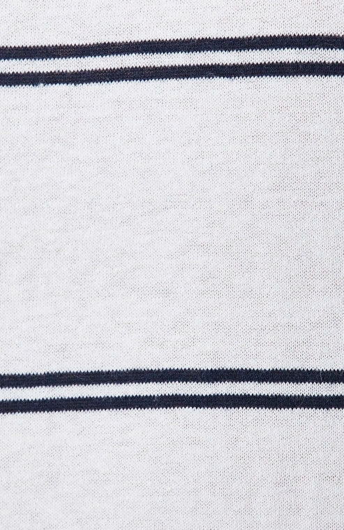 MEN'S White Striped Linen Blend Knit Sweater