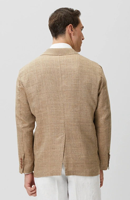 MEN'S Limited Edition Beige Herringbone Linen Blend Jacket