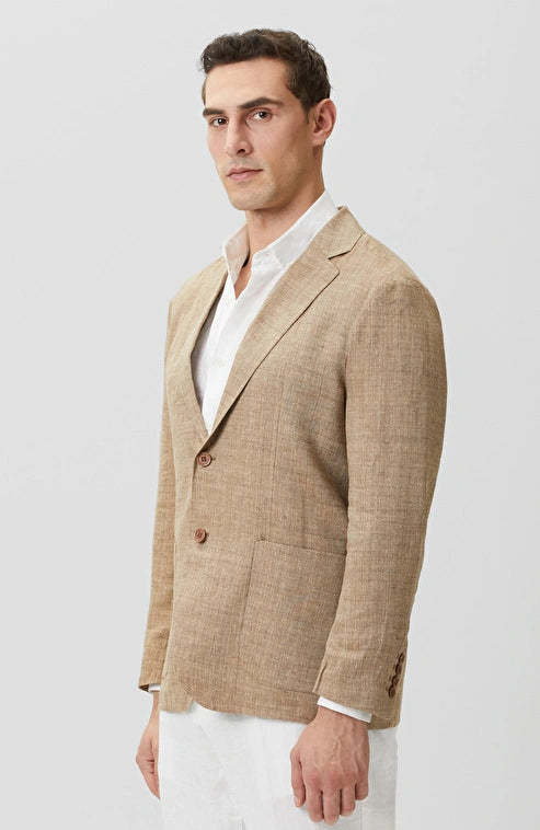 MEN'S Limited Edition Beige Herringbone Linen Blend Jacket