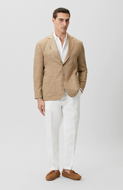 MEN'S Limited Edition Beige Herringbone Linen Blend Jacket