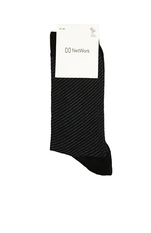 MEN'S Black Striped Bamboo Socks