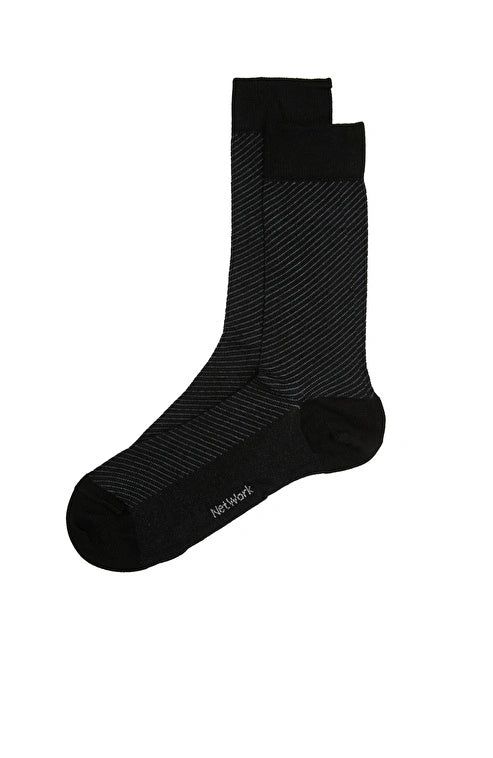 MEN'S Black Striped Bamboo Socks