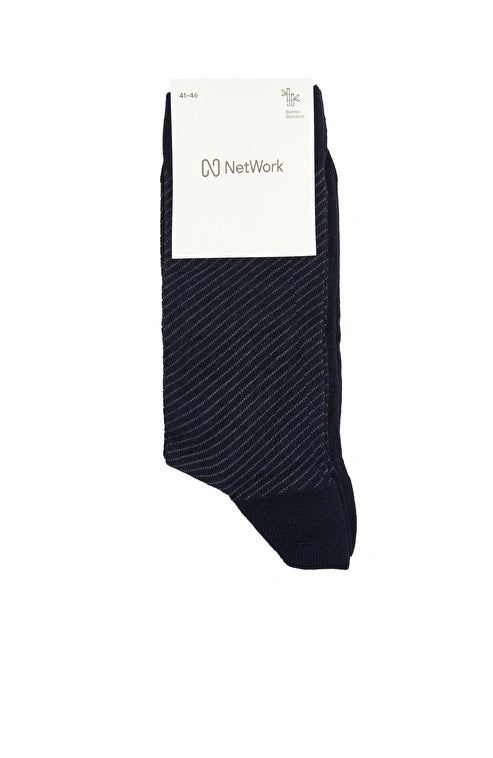MEN'S Navy Striped Bamboo Socks