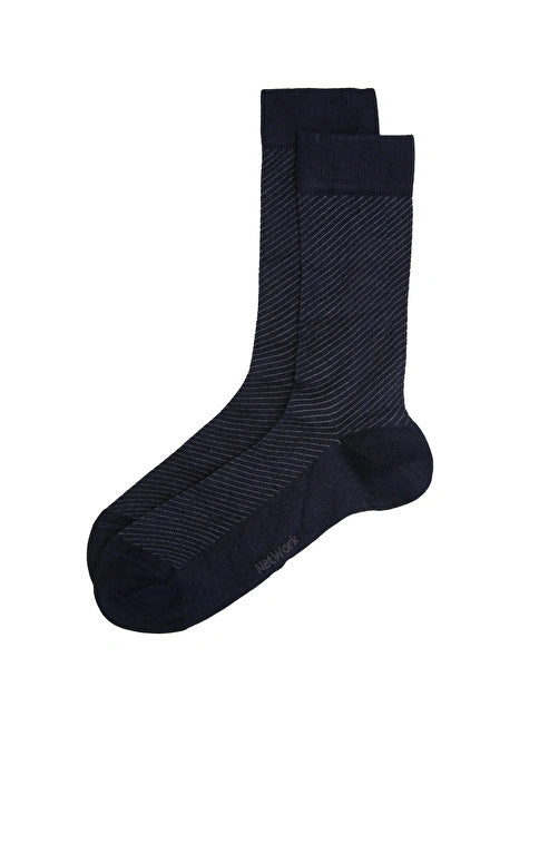 MEN'S Navy Striped Bamboo Socks