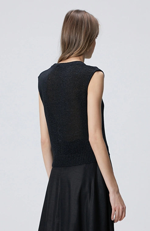 WOMEN'S Black Sleeveless Knit TOP