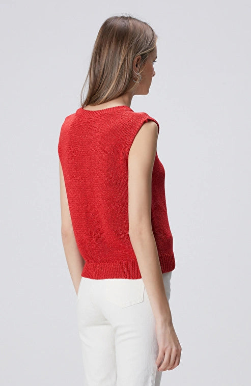 WOMEN'S Red Sleeveless Knit
