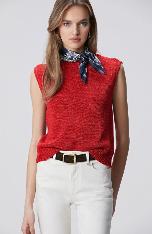 WOMEN'S Red Sleeveless Knit