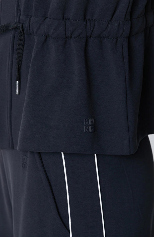 WOMEN'S Black Modal Blend Jacket with Piping Detail