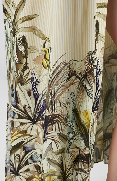 WOMEN'S Yellow and Green Patterned Detail Kaftan