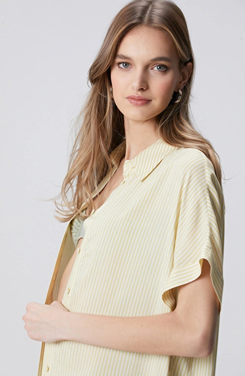 WOMEN'S Yellow and Green Patterned Detail Kaftan