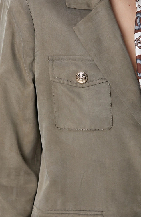 WOMEN'S Khaki Cupro Blazer Jacket