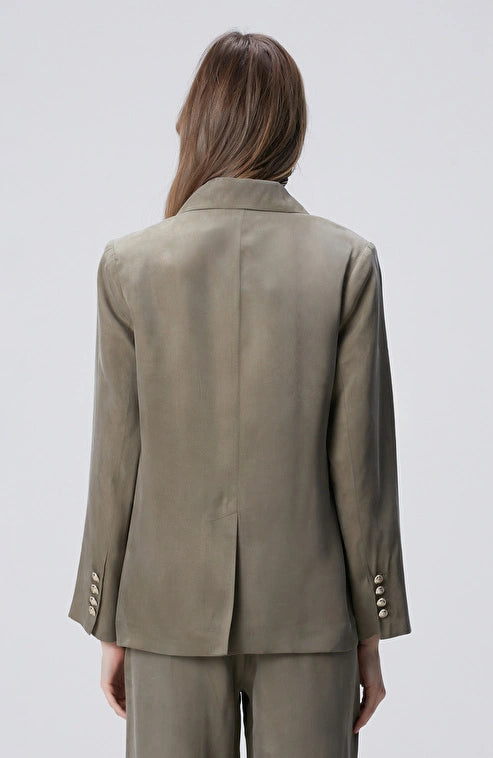 WOMEN'S Khaki Cupro Blazer Jacket