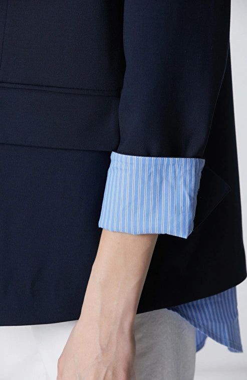 WOMEN'S N-Green Navy Belted Jacket