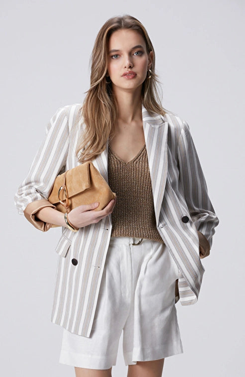 WOMEN'S Off-White Striped Jacket