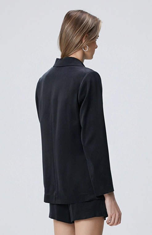 WOMEN'S Black Cupro Blazer Jacket
