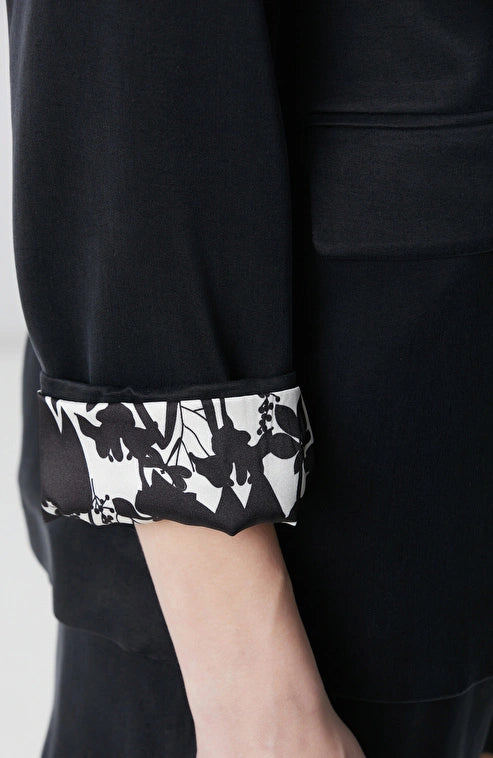 WOMEN'S Black Cupro Blazer Jacket