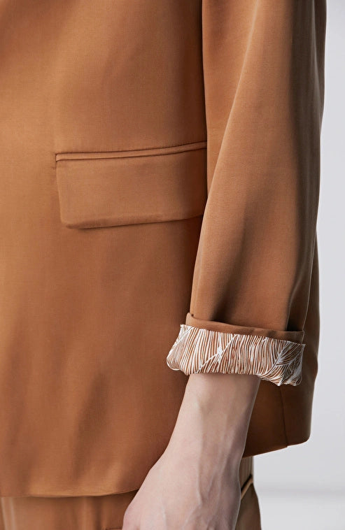 WOMEN'S Camel Cupro Blazer Jacket