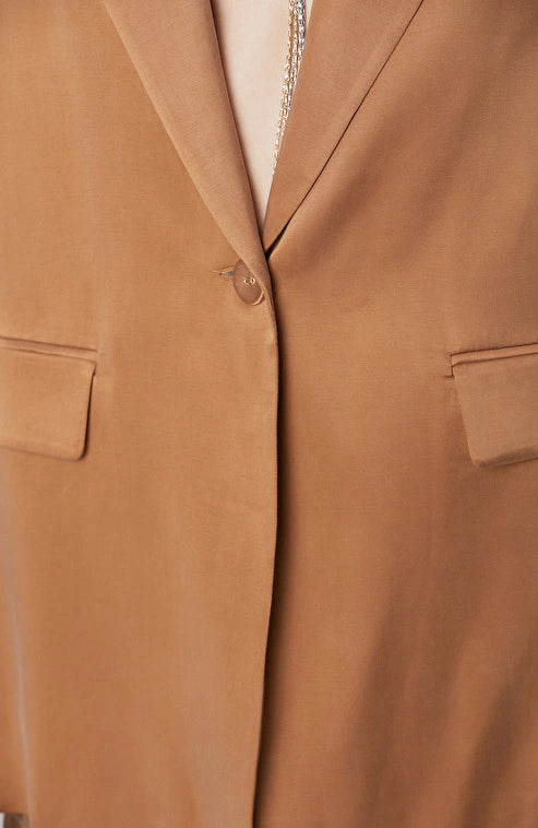 WOMEN'S Camel Cupro Blazer Jacket