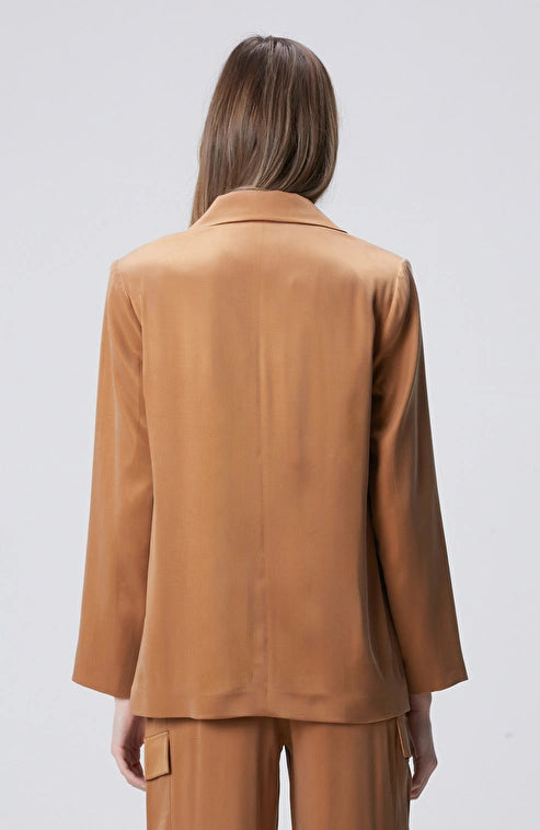 WOMEN'S Camel Cupro Blazer Jacket