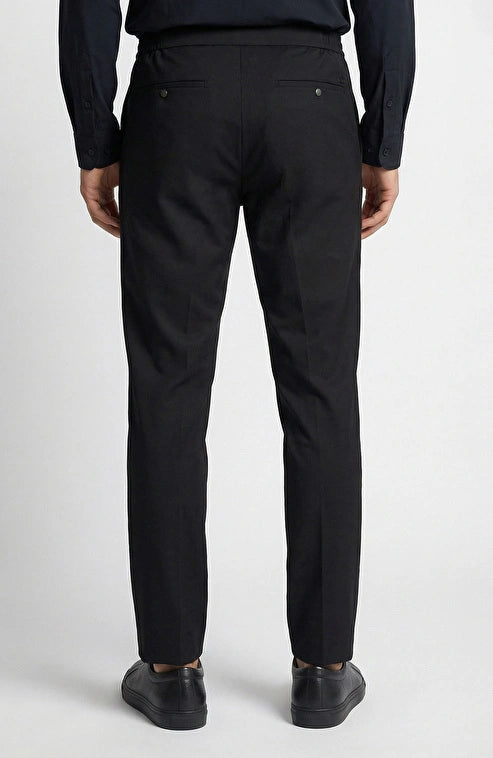 MEN'S Black Sweatpants with Diagonal Pattern