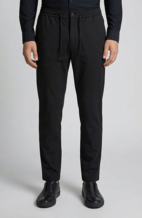 MEN'S Black Sweatpants with Diagonal Pattern