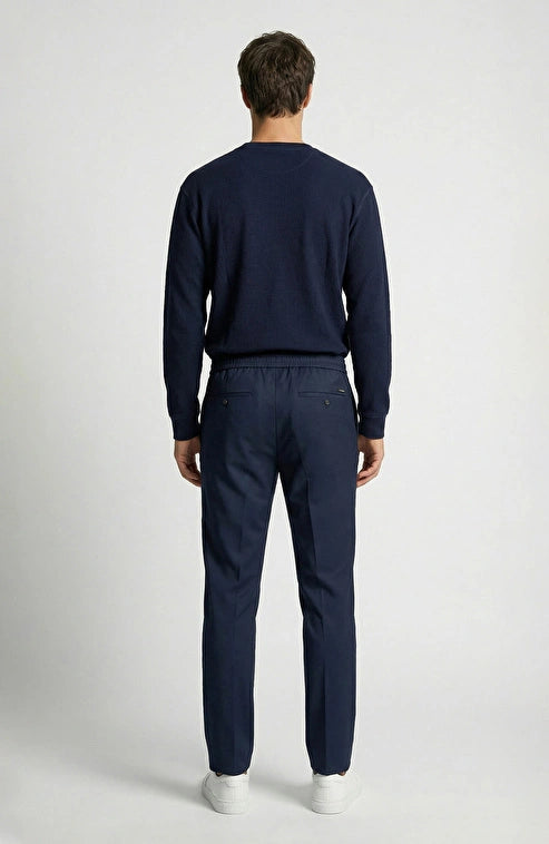 MEN'S Navy Blue Diagonal Patterned Sweatpants