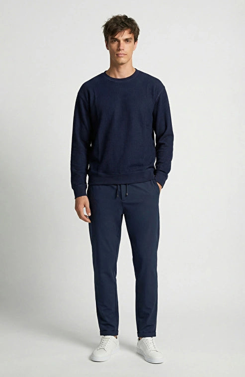 MEN'S Navy Blue Diagonal Patterned Sweatpants