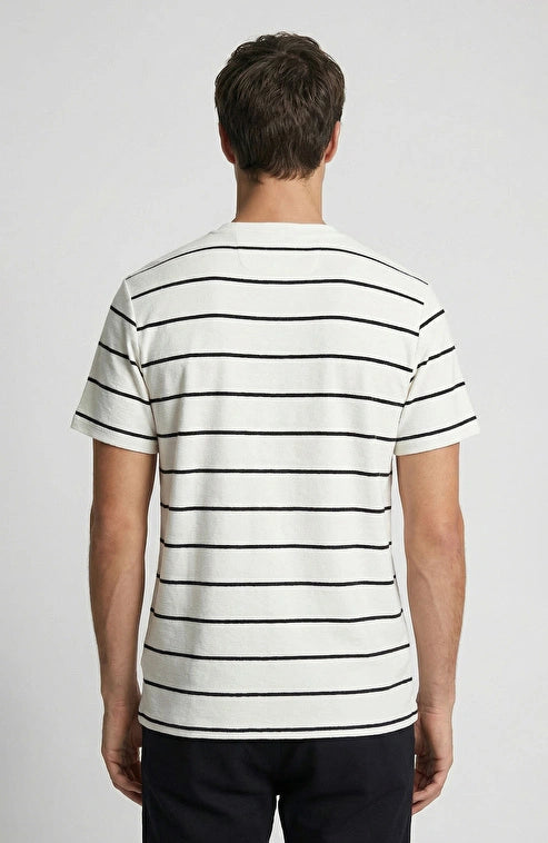 MEN'S White and Black Striped T-shirt