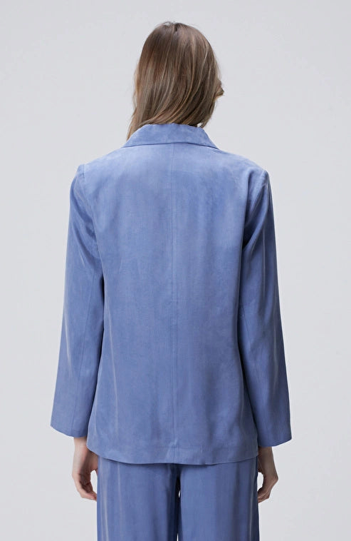 WOMEN'S Blue Cupro Blazer Jacket