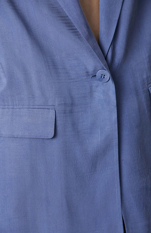 WOMEN'S Blue Cupro Blazer Jacket