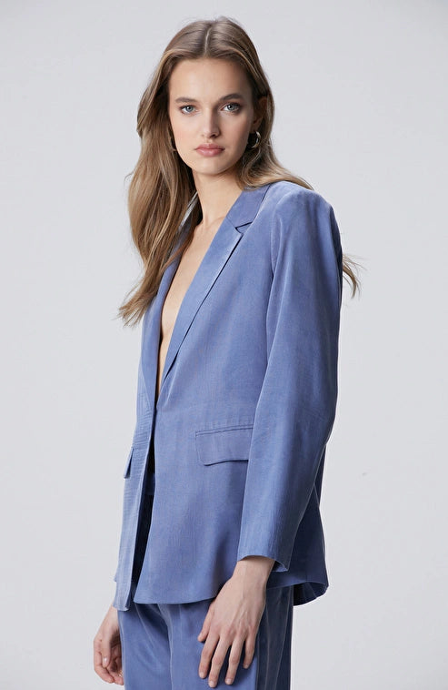 WOMEN'S Blue Cupro Blazer Jacket
