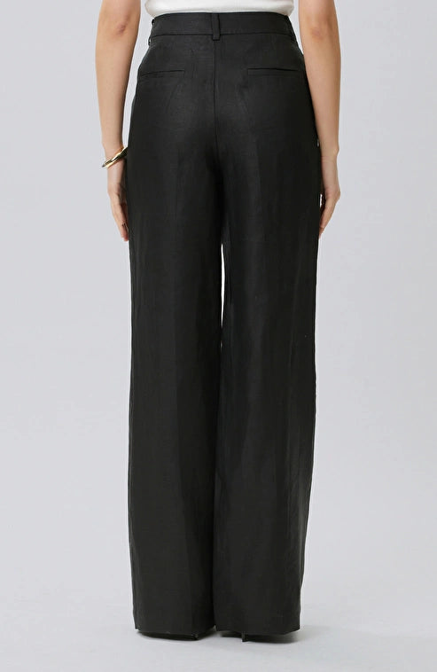 WOMEN'S Black Linen Trousers