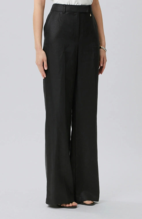 WOMEN'S Black Linen Trousers