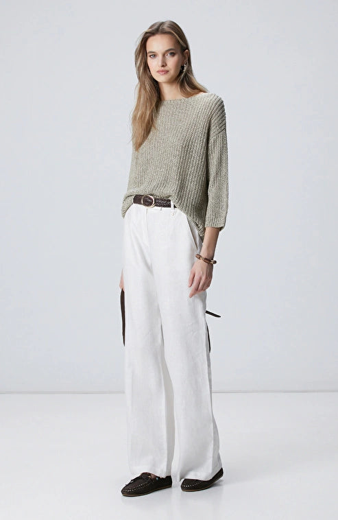 WOMEN'S Off-White Linen Trousers