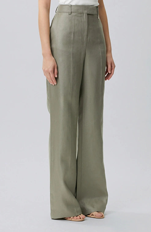 WOMEN'S Light Khaki Linen Trousers