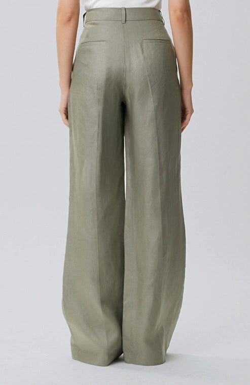 WOMEN'S Light Khaki Linen Trousers